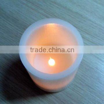 4 Inch Ivory Smooth Surface Flat Top Small Led Flickering Real Wax Pillar Candles for Home Decor photo-2