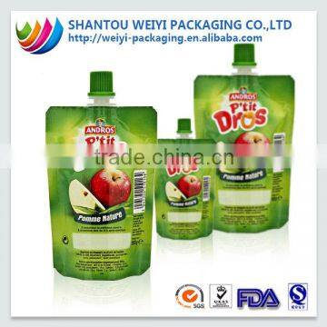 Customized printing doypack liquid stand up spout pouch,juice packaging spout pouch