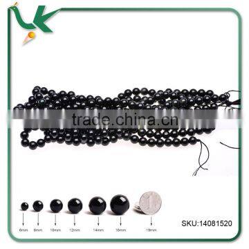 10mm Black Round Obsidian Gemstone loose beads 40cm/strand