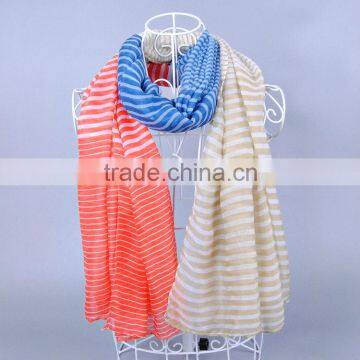 Striped Women Scarf Voile Scarves 180*90 Pashmina photo-5