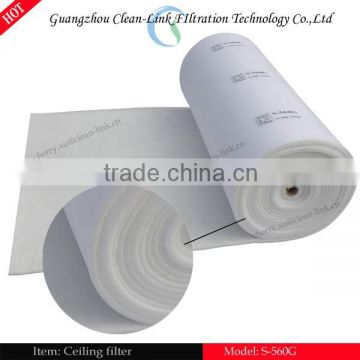 Spray booth ceiling filter material/dust collector air ceiling filter roll