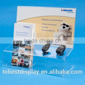 A5 clear beautiful desktop acrylic brochure holder,brochure display stand,brochure display with sign