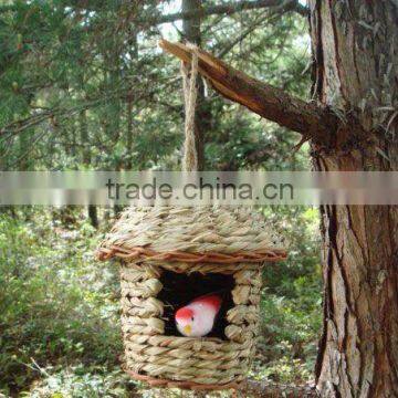 Straw bird house