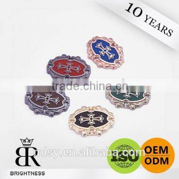 Black paint embossed metal apparel labels tags for garment Brightness E2-80027