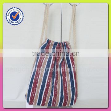 women cheap red and blue stripe backpack with polyester tote handbags