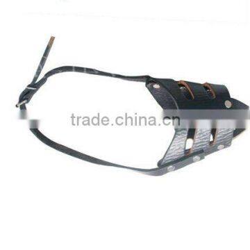 fashion black leather dog muzzle anti bark collar