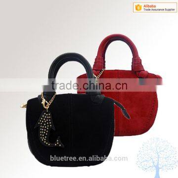 Fashion woman saddle bags in suede material