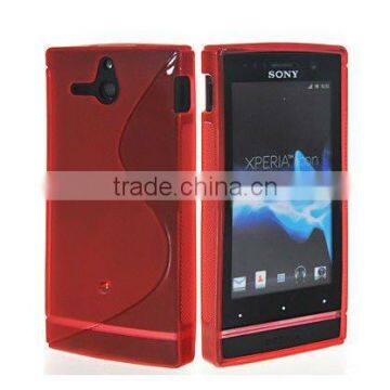 red S-line Gel silicon Case Rubber Skin Tpu Cover for sony ST25i Xperia U