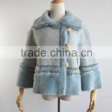 Good Quality Import Tuscan Wool Coat Lamb Fur Short Overcoat Sheepskin Items