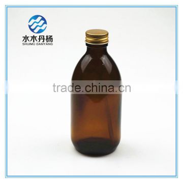 250ml amber glass bottle pharmaceutical glass bottle with gold lid for syrup