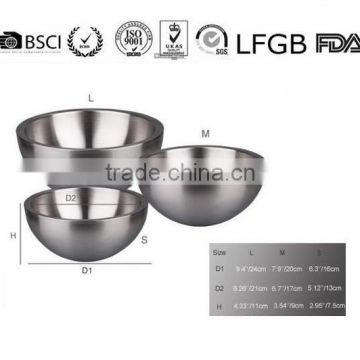 Stainless Steel Double wall Salad Bowls Serving Bowl