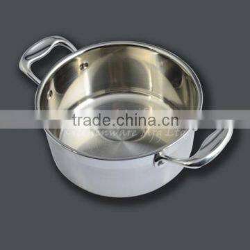 Three layer stainless steel saucepan 18/8+AL+18/0