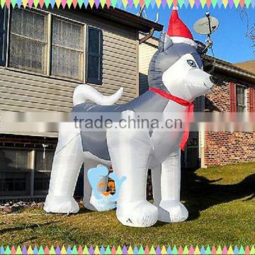 husky dog christmas inflatable