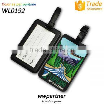 Custom Soft PVC Luggage Tag Wholesale with Plastic Strap