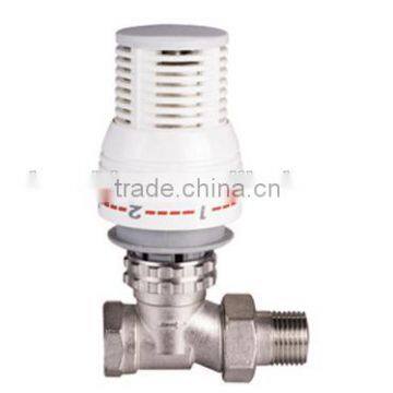 Thermostatic Radiator Valve(TRV),Straight Body Nickel,White head.