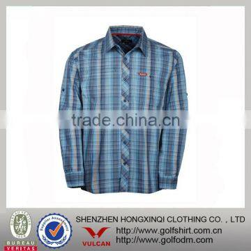 100% Washed Cotton Check Color Buttons Leisure Men Shirts