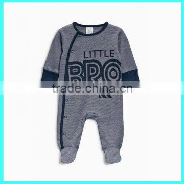 Autumn Baby boys Little Bro 100% cotton coverall jumpsuit