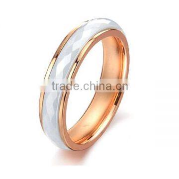 High quality 316l stainless steel ring fashion gold ceramic ring for women