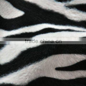 zebra design faux fur fabric