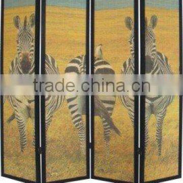 Zebra Bamboo Folding Screen