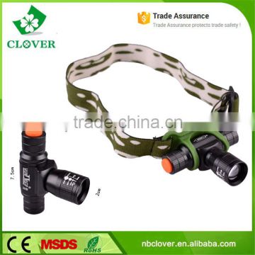 custom elastic bands for headlamp with zoom function CREE Q5 350 lumens high power headlamp