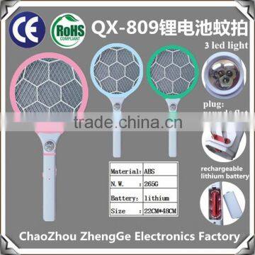 QX809-1 electronic pest control mosquito swatter with lithium battery