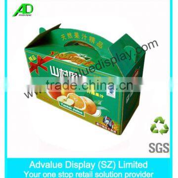 Corrugated Cardboard Printed Box with Carry Handle