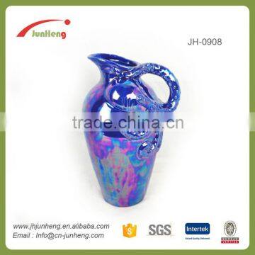 home & garden blue octopus ceramic pictures of antique vases, teapot ceramic flower vase with handle