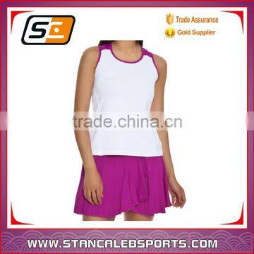 Stan Caleb OEM service sublimated tennis t-shirt wear/tennis top for womens