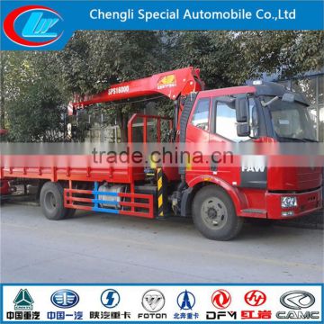 China made lift truck high performance mounted crane FAW 4x2 Good quality mini mobile crane