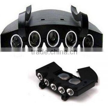 5LEDs Plastic Cap Hat Light 2*CR2032 Battery Powered LED Fishing Light Hat Light Sale Black LED Headlamp for Fishing photo-3