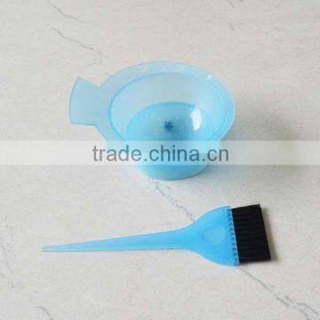 plastic hair color accessory bowl and brush