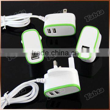 Black White 10W 2.1Amp 2 Port EU US UK Plug New Dual Wall Charger