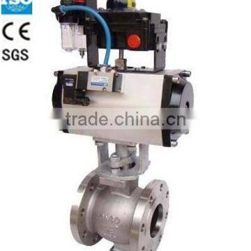 pneumatic ball valve with double acting pneumatic actuator