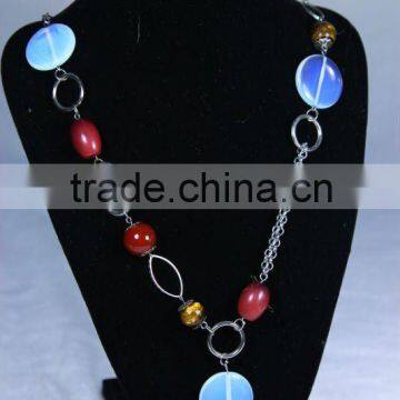 multi color stone necklace