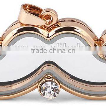 Beard Floating Locket Pendant With Rhinestone photo-4