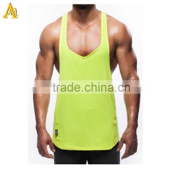 Neonyellow plain stringer singlet high quality athletic apparel