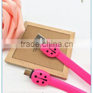 Wholesale jacket TPE noodle line micro usb charging data cable for samsung mobile phone