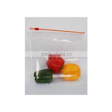 Transparent color slider zipper bag for food/fruit