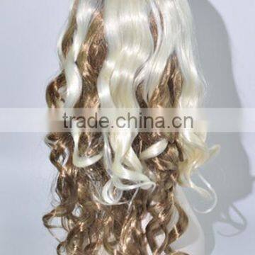 Long White and Blond Curls Wig N218