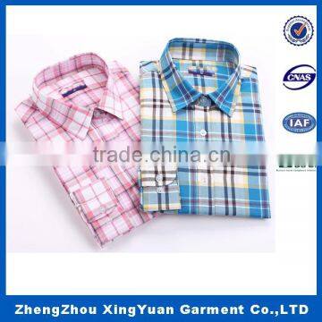 wholesale custom logo long sleeve men plaid shirt