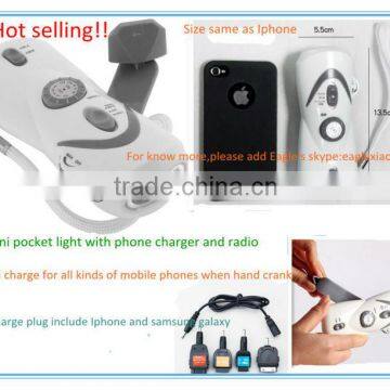 Quality Patent Hand Crank FM Radio Flashlight (XLN-283A)