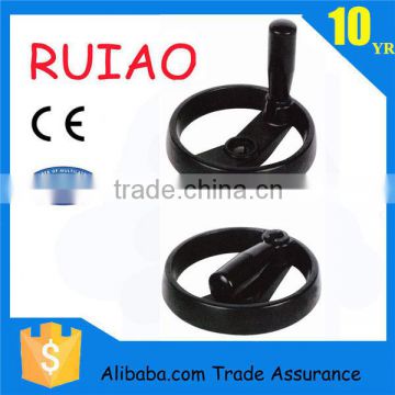 black nylon plastic double spoked handwheels with folded handle used for cnc machine