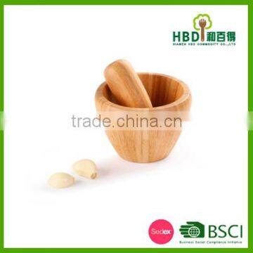 Natural Bamboo mortar and pestle for promotional