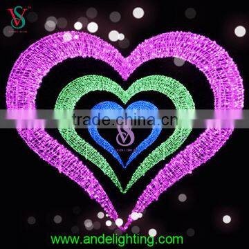 2016 new large outdoor heart shape light for wedding decoration