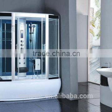 Cheap price aluminum alloy frame glass shower cubicle 6mm tempered glass shower cubicle two pivot doors glass shower cubicle