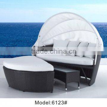 Plastic swimming pool chair sun lounger Outdoor rattan garden furniture ottoman