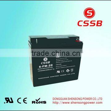 12v20ah AGM rechargeable valve regulated lead acid battery