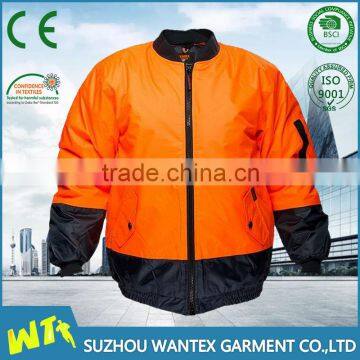 alibaba wholesale orange hi vis working reflective jacket safety man winter bomber jacket