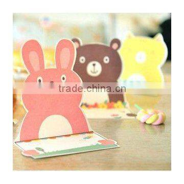 Children style cardboard paper greeting card with 4 colors printing